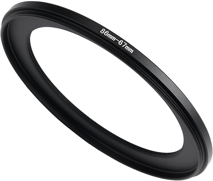 86mm to 67mm Step Down Ring Filter Adapter Applicable to All Brands of UV ND CPL Filter (86mm-67mm)