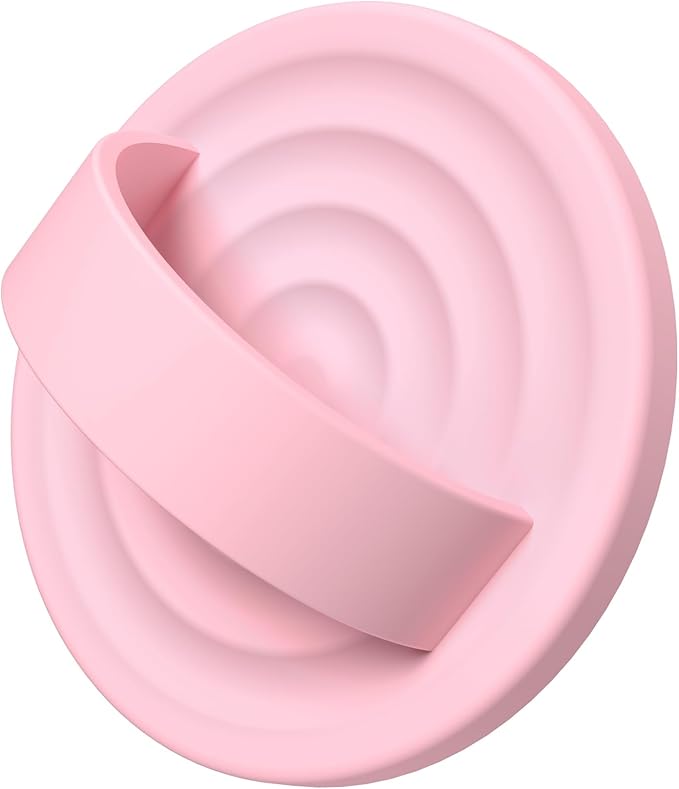 Magnetic Phone Grip Ring Holder, Liquid Silicone Magnet Cell Phone Grip Finger Loop, Compatible with Magsafe, Back of Phone for iPhone 17/16/15/14/13/12 Series, Pink