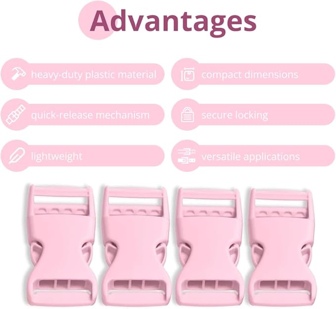 Buckles for Straps Set of 4 Pcs Plastic Buckle Clip Quick Side Release Plastic Fastener