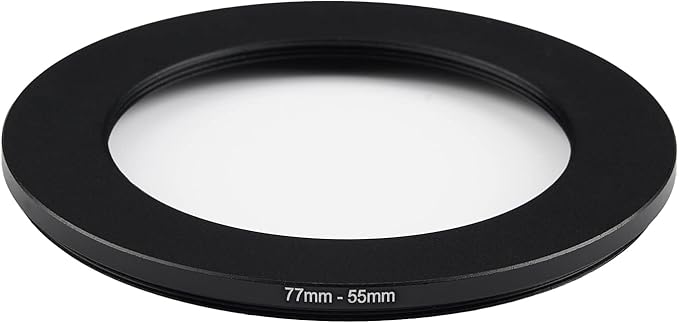 77mm to 55mm Step Down Ring Filter Adapter Metal Ring Step Down Rings Adapter Filter Compatible with All 55mm UV,CPL,ND,Lens Hood,Threaded Lens ect (77mm to 55mm)