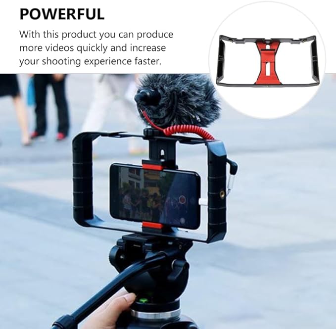 ARTIBETTER Mobile Phone Frame Handheld Camera Holder Smartphone Video Rig with Cold Shoe Mounts for Live Streaming Filmmaking and Smooth Recording