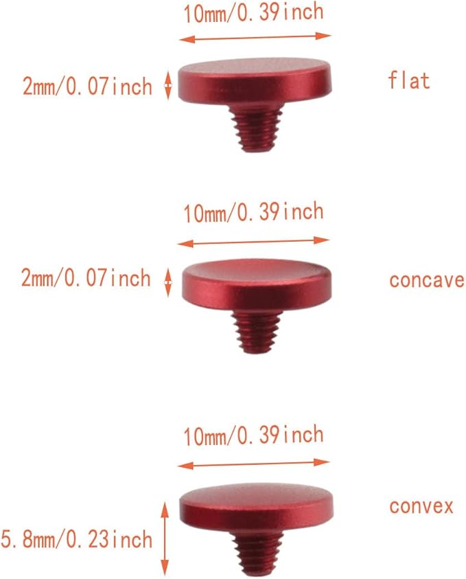 DGZZI 3PCS Metal Shutter Release Buttons Camera Shutter Release Buttons Red Concave Convex Flat Aluminum Alloy Camera DSLR Universal Button Accessories