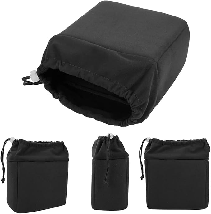 Fydun Camera Insert Bag Camera Carrying Case Shockproof DSLR Camera Lens Insert Bag Padded Case with Nylon Material (Black)