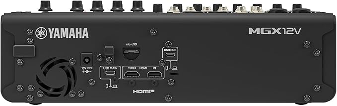 Yamaha MGX12V 18ch Digital Mixing Console, Dual USB-C Audio/Video Interface, Includes Cubase Al, WaveLab Cast LE, Basic FX Suite and Steinberg Plus Software Bundle, Black MGX12V B