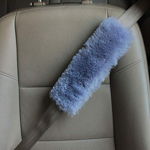 Soft Faux Car Seat Belt Cover Pad,Car Safety Seat Belt Strap Shoulder Pad for Adults and Children,Suitable for Car Seat Belt,Backpack,Shoulder Bag,Set of 2 (Gray)