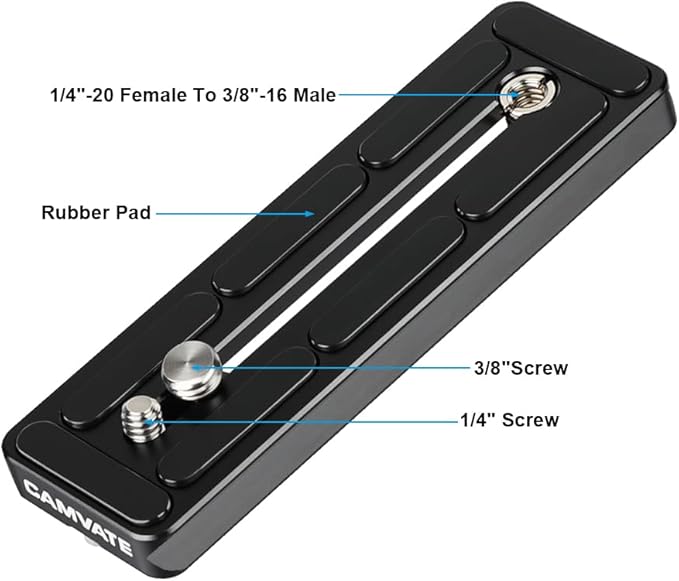 CAMVATE 120mm Universal Quick Release Plate with 1/4"-20 and 3/8"-16 Mounting Screw Compatible for Arca Swiss-25020