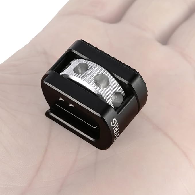 NICEYRIG Cold Shoe Adapter for 1/4’’-20 Thread, Thumbscrew Easy Mounting Cold Shoe Base for Microphone Flash LED Video Light - 499