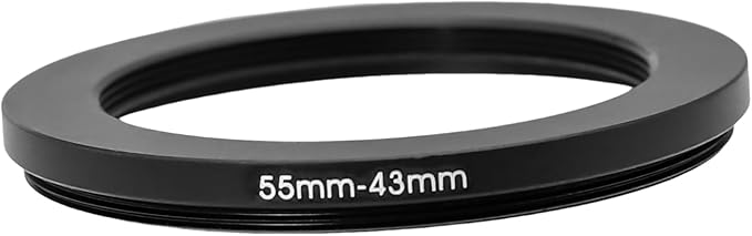 55-43/46/49/52/55/58/62/67/72/77mm Step Up & Step Down Filter Ring Adapter for Camera ND/UV/CPL (55-43mm)