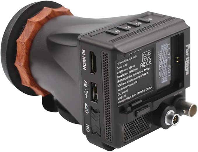 Portkeys LEYE SDI Electronic Viewfinder 2.4 Inch LCD Monitor with Battery Plate [Adjustable Diopter +8D~-3D]