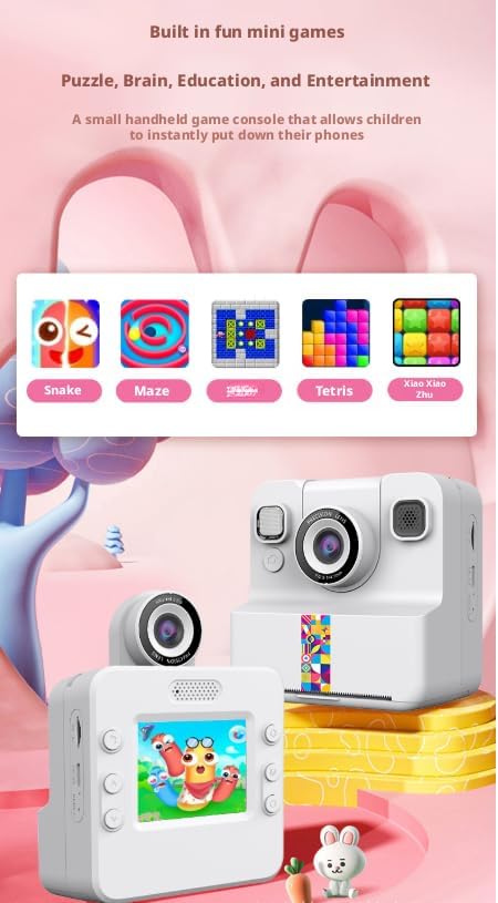 Kids Camera Instant Print, 1080p Digital Camera for Kids, 180° Rotating Selfie Lens with 32GB Card Reader & 6 Rolls Printing Paper Kids Toy Gifts for Boys Girls Ages 3-12 (Blue)