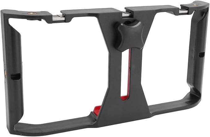Smartphone Video Rig, Phone Video Cage, Expandable Clamp up to 100mm with 1/4 Inch Screw Holes for Live Filmmaking