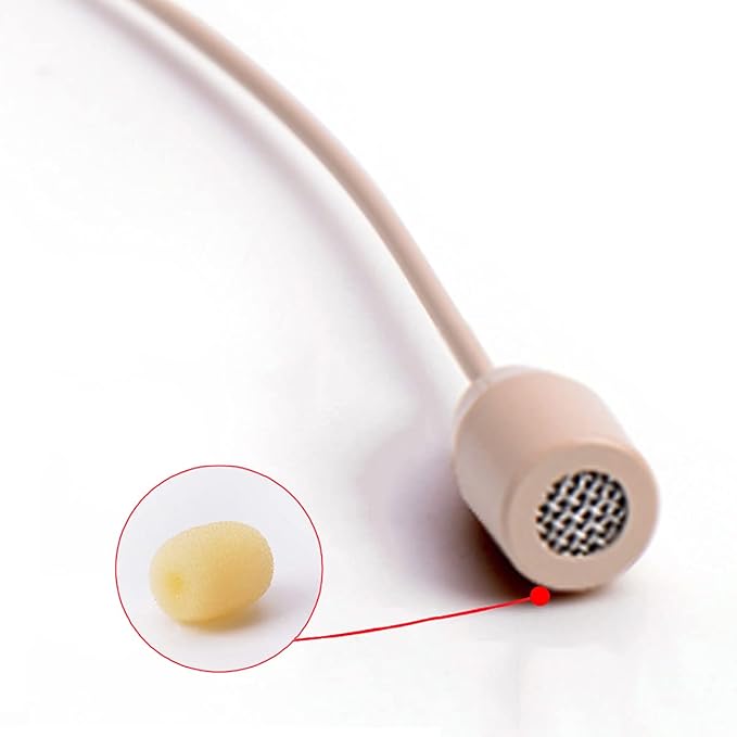 Single Ear Headset Microphone Earset Headworn Mic Compatible with Shure Wireless System Bodypack Transmitter with 1.2m Cable Windscreen Mini XLR 4 Pin TA4F Plug