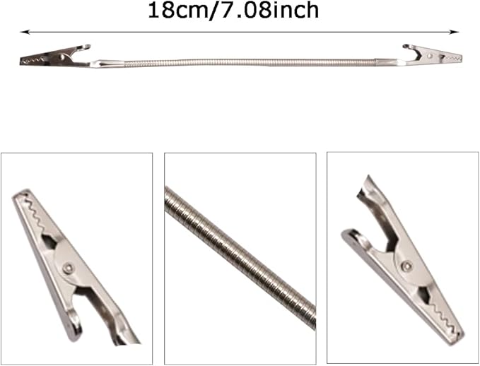 glrovazas Double Head Alligator Clip, Metal Strong Clip Photo Holder for Crafts DIY Card PhotoClip Photo Holders 8Pcs (Total Length 7.08inch)