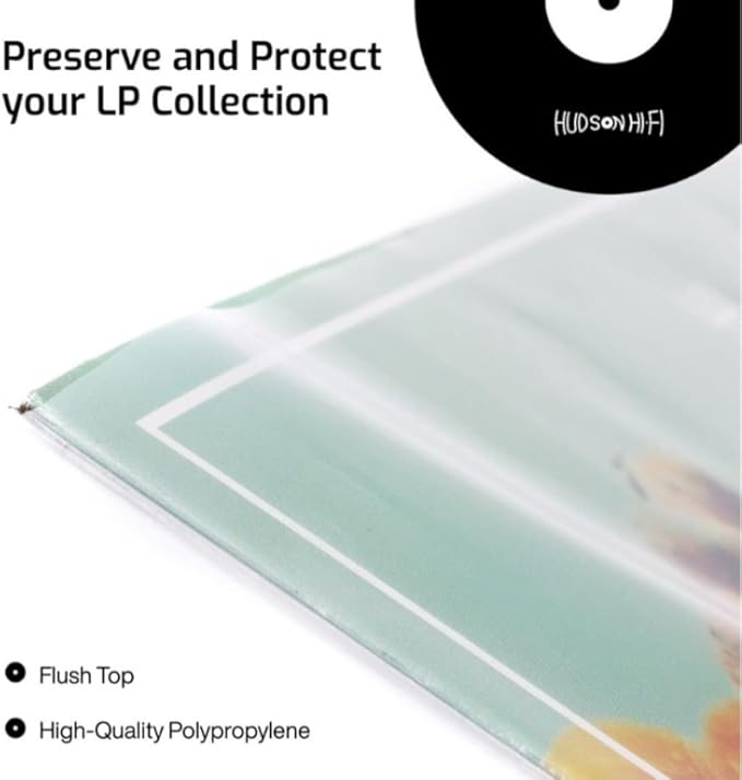 New Hudson Hi-Fi Vinyl Record Outer Sleeve Covers - 500 Pack - Premium Crystal Clear Sleeves - Protect Your LP Albums from Scratches, Dirt & Dust - 3 Layers of 30µm Thick No-Acid Exterior Disc Cover