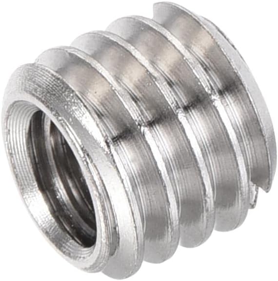 uxcell 1/4" Female to 3/8" Male Convert Screw Adapter 0.31" Height for Camera Tripod Alloy Steel Through Hole 10Pcs