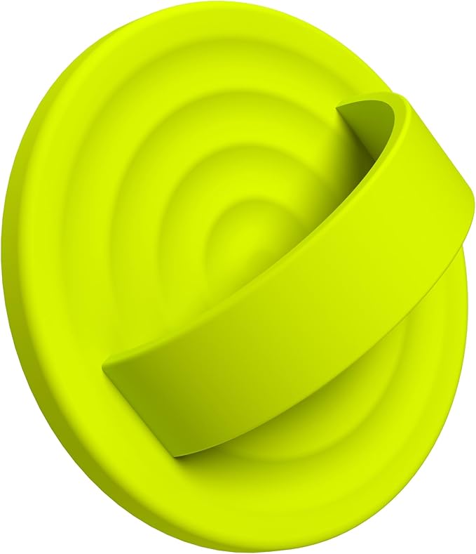 Upgraded Magnetic Phone Grip, Liquid Silicone Soft and Portable, Removable Finger Loop Ring Grip Holder for iPhone, Strong Magnetic Attraction, Compatible with MagSafe Phone Case, Neon Yellow