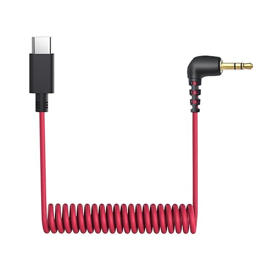 weishan USB C to 3.5mm Microphone Cable for Rode Wireless Pro, Go 2, ME and Hollyland Lark M1 M2 150 Max Duo, Coiled Audio Patch Cable Mic Cord Compatible with iPhone 17 Pro Max 16e 15 Plus