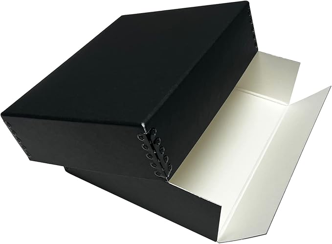 Lineco, 8x10 Museum Archival Storage Box, Drop Front Design with Metal Edge, Acid-Free, Preserveor for Photos, Documents, Crafts, DIY, Black