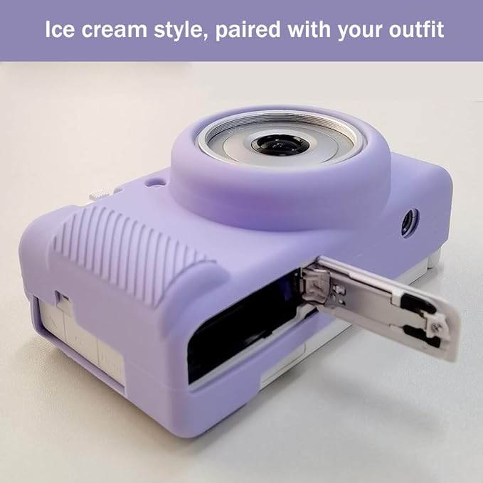 Pocoukate Case for Sony ZV-1F, ZV-1 II/ZV-1M2 Vlog Camera, ZV1F Camera Silicone Cover, Anti-Scratch Slim Fit Soft with ZV1 F Screen Protector- Lilac Colour Skin