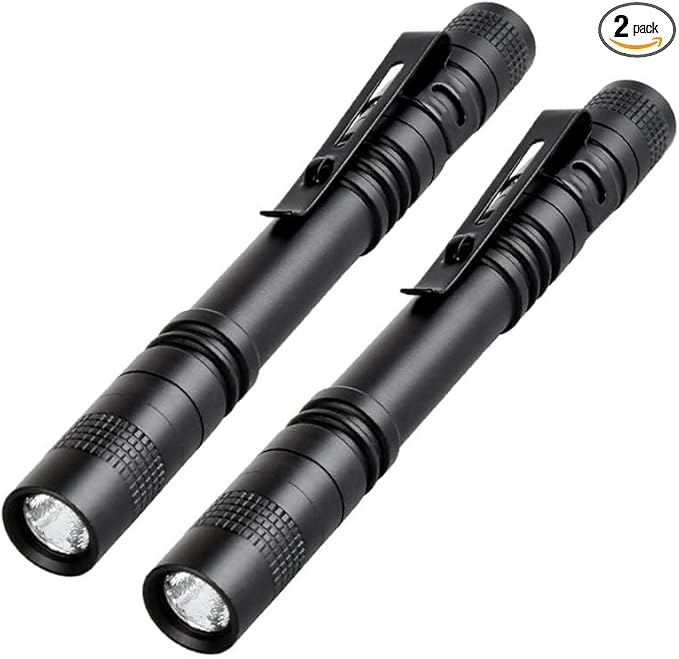 Pen Flashlight,2PCS Led Pen Light Flashlights with Clip,Mini Pocket Flashlight Small Penlight Inspection Flashlight