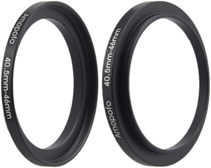 Metal Step Up Ring Adapter 40.5mm to 46mm Step-Up Lens Adapter Ring for Filters, Made of CNC Machined Space Aluminum with Matte Black Electroplated Finish