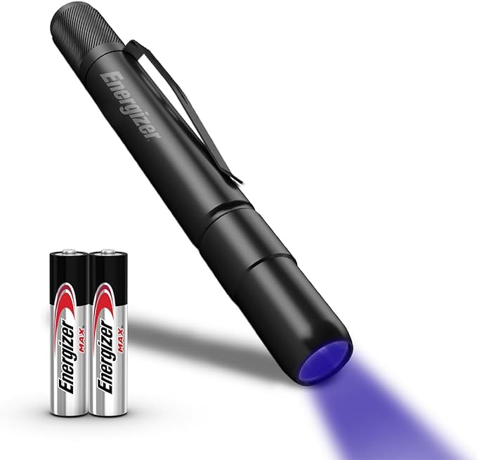 Energizer UV Flashlight Pen Light, LED Handheld Blacklight Flashlight, UV + White LED, Detector for Dog Pet Urine Stains, Bed Bugs and Scorpions (Batteries Included)