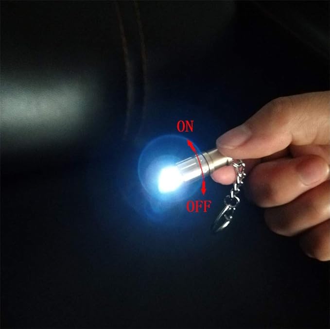 e1 The World's Smallest Flashlight Micro Tiny Mini Keychain Light Long-Lasting Safety Light for Everyday Carry Emergencies Outdoor Dog Walking Hiking Camping Nice Gift for Parents and Kids.