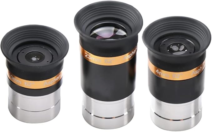 Starboosa Wide Angle Aspheric Eyepiece Set - 1.25 inch - Upgraded with Soft Eyecup [4mm, 10mm, 23mm]