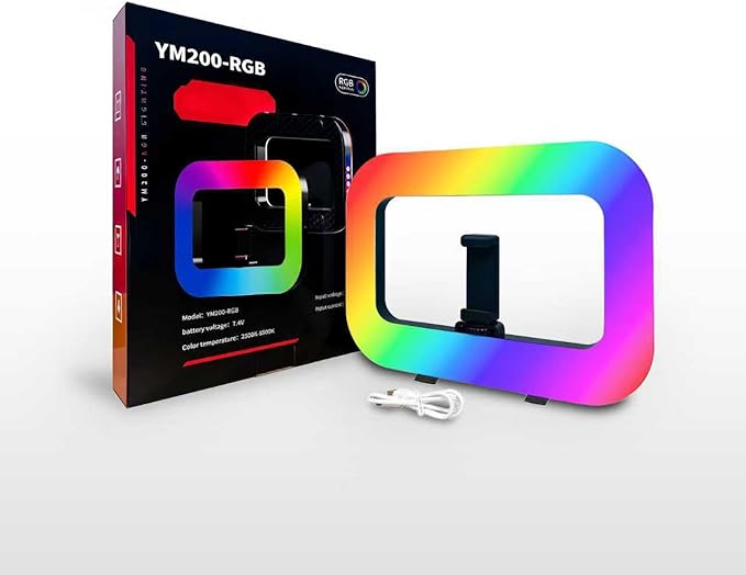 Handheld RGB Ring Light – 3 Color Temperatures & Full Color Modes, Rechargeable Fill Light for Phone Camera, YouTube TikTok Video, Makeup
