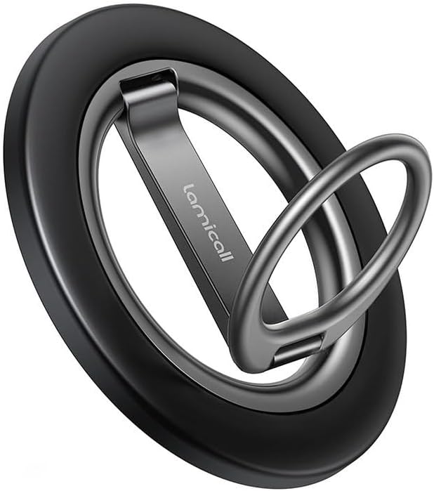 Lamicall for MagSafe Magnetic Phone Ring Grip - 360° Rotation Finger Grip Holder Stand, Super Magnet Cell Phone Kickstand Ring, Mag Safe Accessories for iPhone 17 16 15 14 13 12 Pro Max Air, Androids