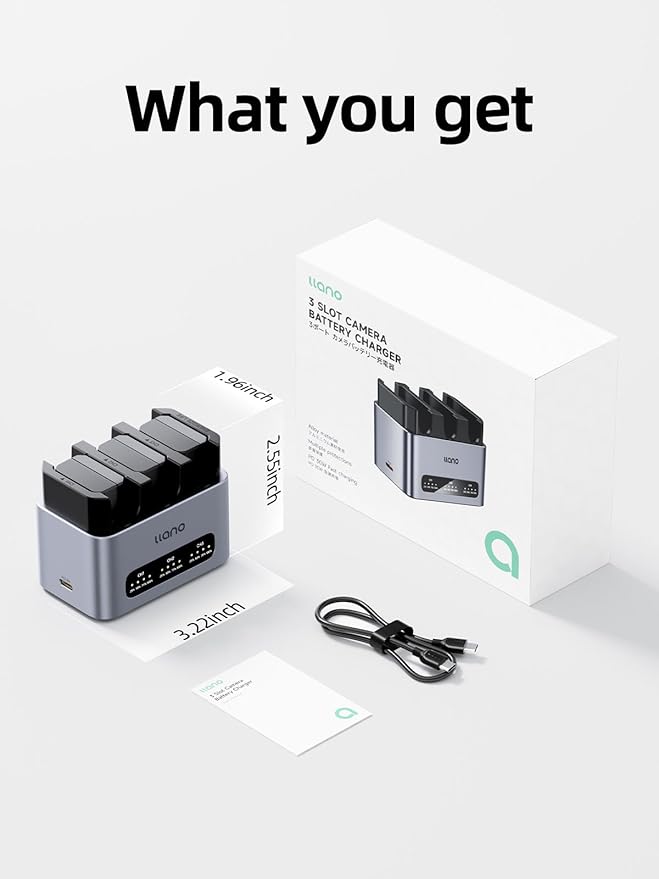llano 3 Pack NP-FW50 Battery & 30W Fast Charger Set:Triple Slot for Sony Camera A6000 A6400 zv-e10 A7ii A6100 A6500 A6300 A7 A7II A7R A7RII A7S A5000 A5100,USB-C,LED,Durable CNC Aluminum