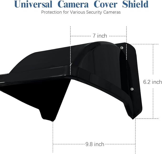 Universal Security Camera Covers Shield Sun Rain, Waterproof Protective Roof for Bullet, Dome Cameras, ABS Plastic Shade Cover (Black)