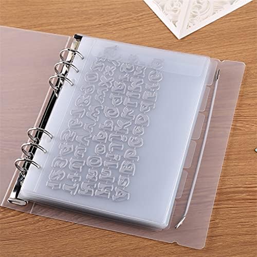 CYFUN DESIGN 10 Sheet Binder Pockets Sleeves Bags A5 Size 6 Hole Binder Folder for Dies and Stamps Storage,Waterproof PVC Clear Bags Protectors for Cutting Dies Stencil Album Stamp Crafts