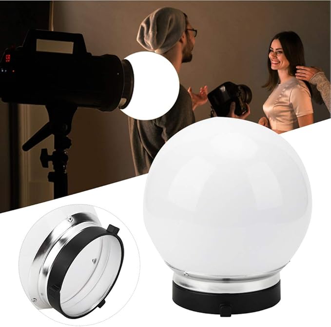 Soft Light Ball for Photography, 15cm Translucent Diffuser Soft Light Ball for Bowens Mount, 360° Lighting Angle, General Flash Lampshade Diffusion Dome for Advertising Art Portrait