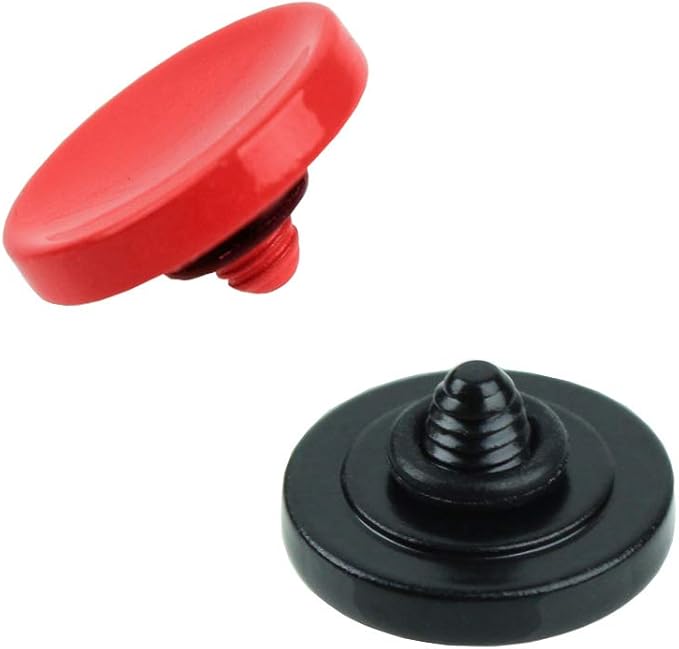 Foto&Tech Soft Shutter Release Button Compatible with Fuji Fujifilm X-T5 X-T4 X-T3 X-T30 X-T30 II X-T20 X-PRO3 X100V X100F X-E4 X-E3 RX1R II RX10 IV III Leica M9 Nikon Df (2 Pieces, RD+BK)