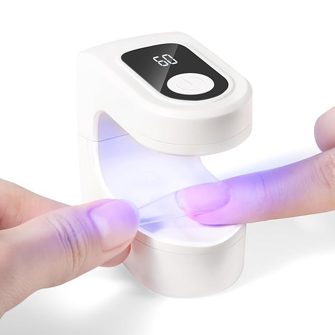 SAVILAND Essentials Mini UV Nail Lamp: 10S Rechargable Flash Cure Lamp U V Light for Gel Polish Nail U V Light LED Display 2 Timers Nail Light Portable Gel Nail Flash Cure Light Nail Dryer Manicure