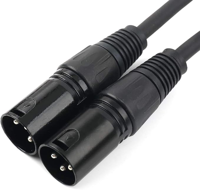 Disino XLR Splitter Cable, 1 Female to 2 Male Patch Microphone Cable XLR Y Splitter Cable Balanced Splitter Cord (3 Pin Male to 1 Female)- 5 Feet