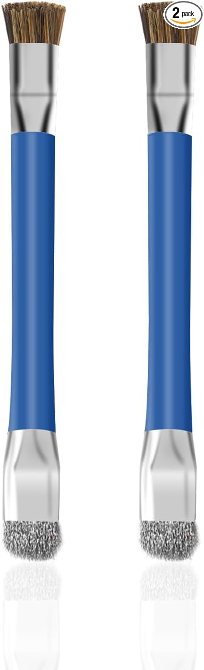 GTHUNDER 2pcs Phone Motherboard IC Cleaning Brush,Double Head Anti-Static ESD Safe Hard Brush,Motherboard Cleaning Tools Cleaning Brush for Computer, Mobile Phone,Watch Etc Circuit Board Cleaner-Blue