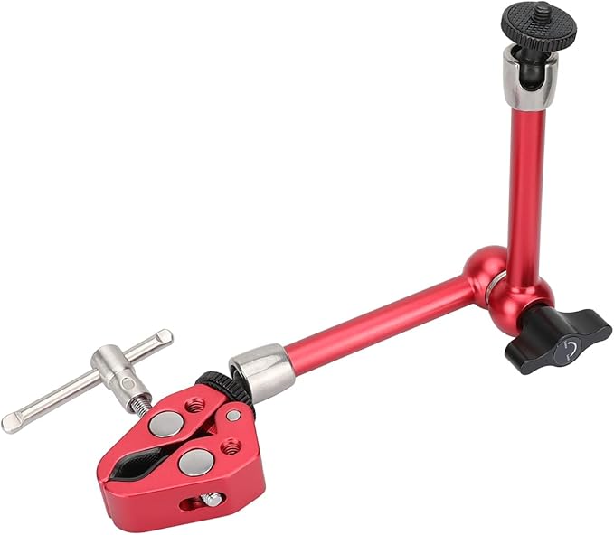 CAMVATE 10" Magic Arm Articulating Super Crab Clamp for Monitor LED Flash Lights(Red) - 3118
