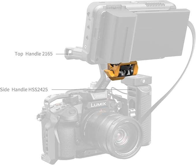 SMALLRIG Adjustable Camera Monitor Mount for ARRI-Style (Bumblebee Edition), 360° Swivel and 180° Tilt Holder Anti-Twist Support 5" and 7" - 5520