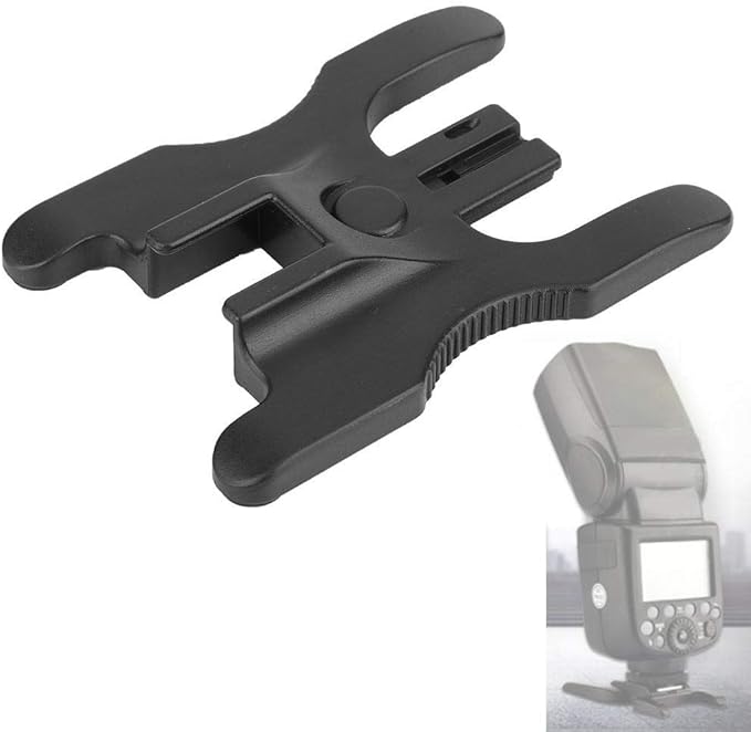 Camera Flash Stand, 3-in-1 Universal Dual Hot Shoes Flash Lamp Mount Holder Bracket for Flash Speedlight Compatible with for Nikon for Canon Camera