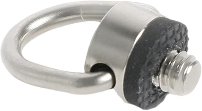 Stainless Steel D Rings Screw, 1/4" 20 Camera Fixing with Rubber Padded for Tripods DSLR Shoulder Straps D Rings