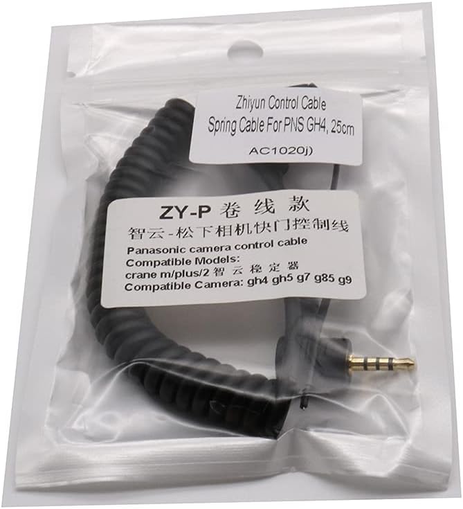 for Zhiyun Control Cable Spring Cable Camera Shutter Release Cable for Panasonic GH2/ GH3/ GH4 /GH5 /GH5s /G6/ G7/G85/ G9 25cm