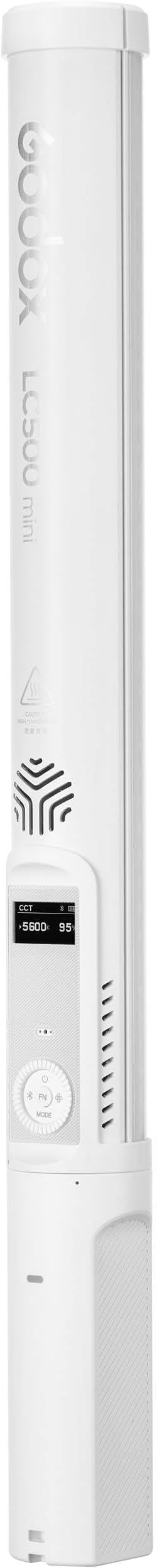 Godox Mini Bi-Color LED Light Stick (White), 18" Portable Handheld Video Light, 2500–8500K CCT, Built-in Battery, App Control, Barndoors, Carry Bag (LC500MINIWHT)