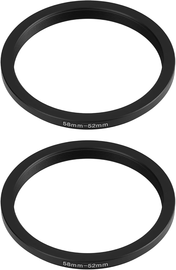 2pcs 58mm to 52mm Camera Lens Step-Down Ring Adapter Aluminum Alloy for Filter Sdapters Cameras SLRs
