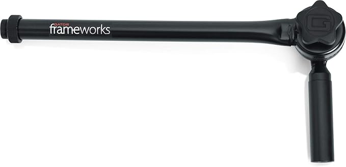 Gator Frameworks Adjustable Angled Mini Boom Arm with Interlocking Design, 9" Boom Arm (GFW-MIC-CLMPBM9)