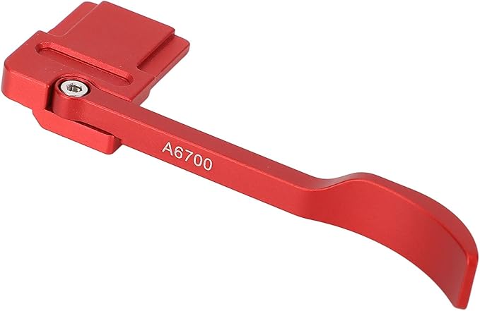 Bewinner Thumb Up Grip for A6700, Aluminum Alloy Camera Thumb Rest with Hot Shoe Cover, Ergonomic Hand Grip for Secure OneHanded (Red)