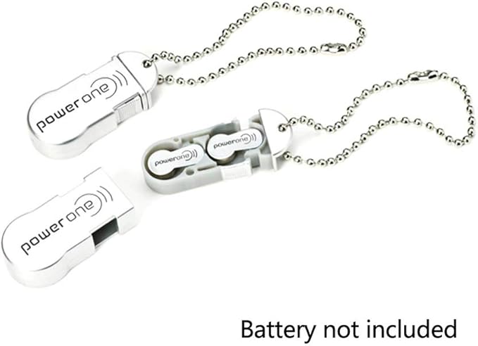Hearing Aid Battery Case Small - Plastic Button Cell Holder Storage Caddy with Key Chain (for P675)