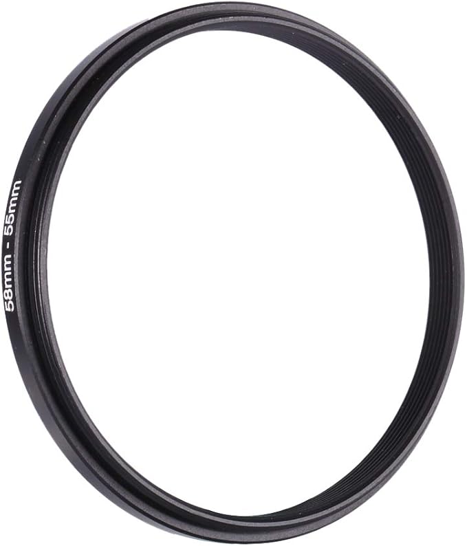 58-55 Step Down Rings 58mm to 55mm Step Down Rings Metal Camera Lens Filter Ring Adapter 58 55 Black for Filters Adapters Lens Lens Hoods