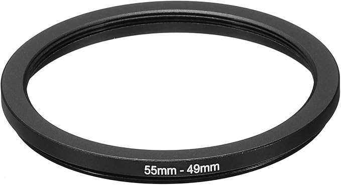 PATIKIL 55mm-49mm Metal Step Down Ring, Camera Lens Filter Adapter Ring Aluminum Filter Adapter Ring for Camera Lenses Hood, Black